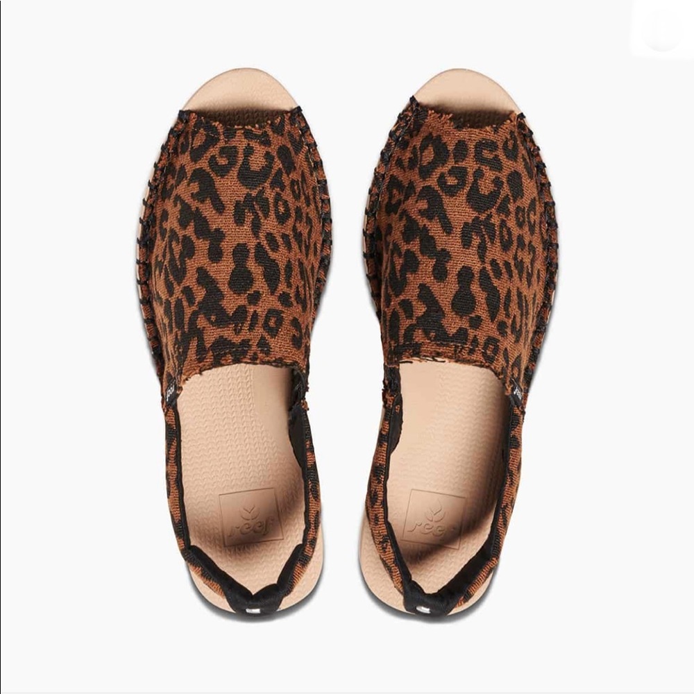 REEF Escape Sling TX Leopard Beach Flat Slides
